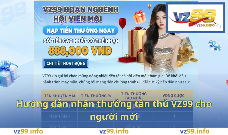 Hướng dẫn nhận thưởng tân thủ VZ99 cho người mới